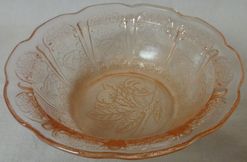 Cherry Blossom Pink Berry Bowl 4.75&quot; Jeannette Glass Company