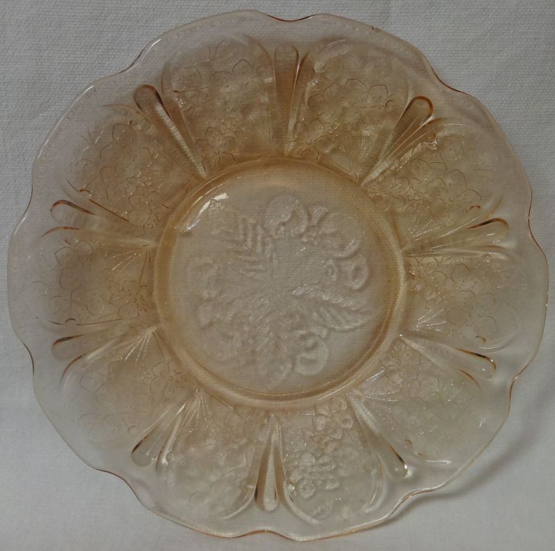 Cherry Blossom Pink Sherbet Plate 6&quot; Jeannette Glass Company