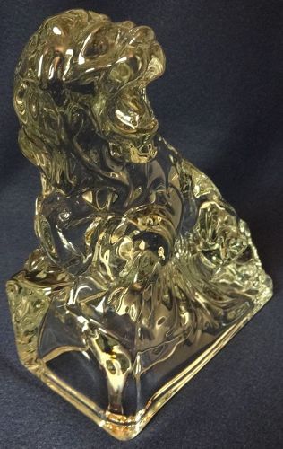 Lion Crystal Bookend 6" Tall 5" Long Cambridge Glass Company