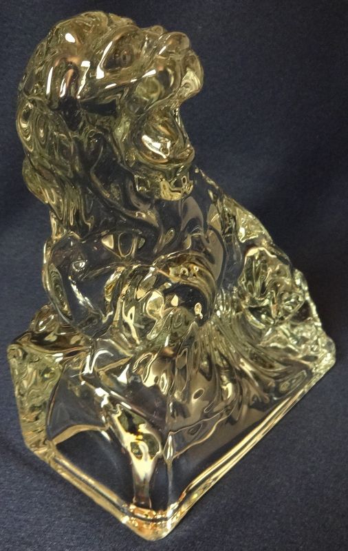 Lion Crystal Bookend 6&quot; Tall 5&quot; Long Cambridge Glass Company