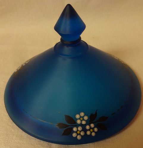 Blue Mist Candy Lid Westmoreland Glass Company