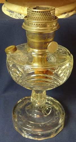 Washington Drape Plain Stem Crystal Oil Lamp Aladdin Mantle Lamp Co