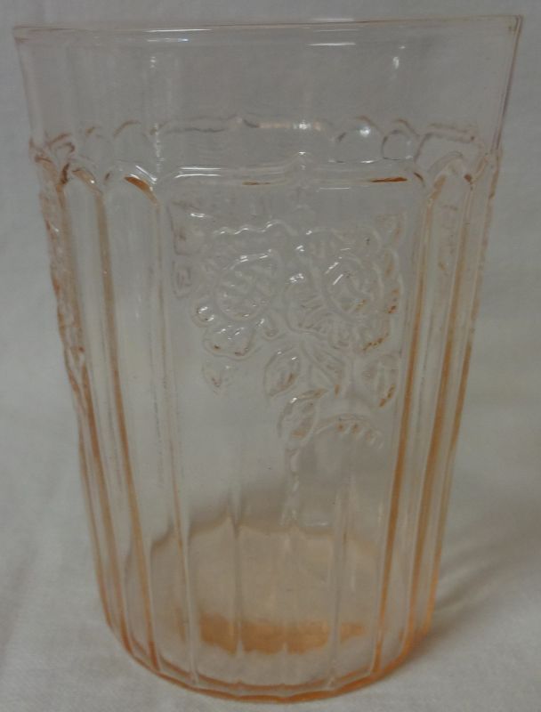Mayfair Pink Flat Water Tumbler 4&quot; 9 oz Hocking Glass Company