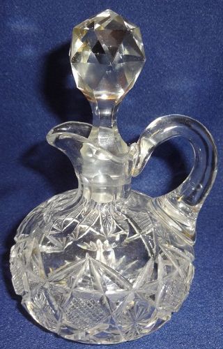 Cruet & Stopper Faceted Crystal 5.75"