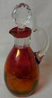 Cruet & Stopper 6" Cranberry Flashed