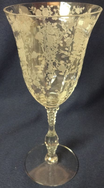 Rose Point Crystal Goblet 3500 Cambridge Glass Company