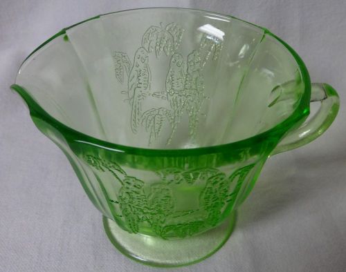 Parrot Green Creamer Federal Glass Company