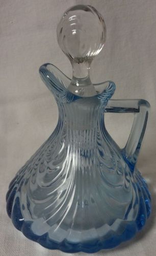 Caprice Moonlight Blue Oil & Stopper 3 oz #117 Cambridge Glass Company