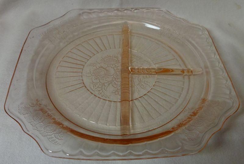 Mayfair Pink Grill Plate 9.5&quot; Hocking Glass Company