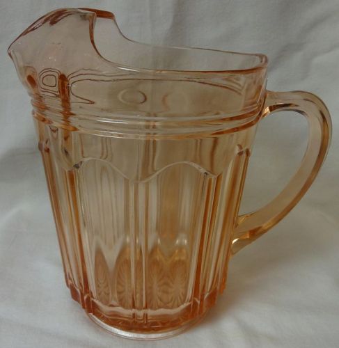 Colonial Pink Pitcher 8.25" Ice Lip Hocking Glass Company