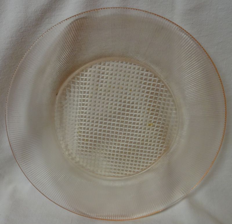 Homespun Pink Dinner Plate 9.25&quot; Jeannette Glass Company