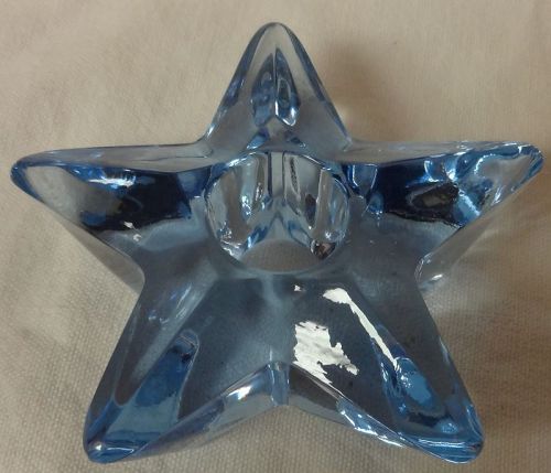 Star Blue Candlestick 4" Cambridge Glass Company