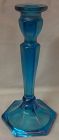 Colonial Blue Stretch Candlestick 8.5" #449 Fenton Art Glass Company