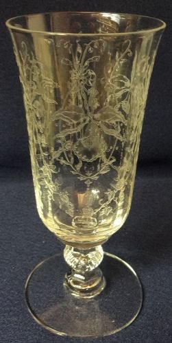 Orchid Crystal Footed Fruit Tumbler 5.25" 5 oz Heisey Glass Company
