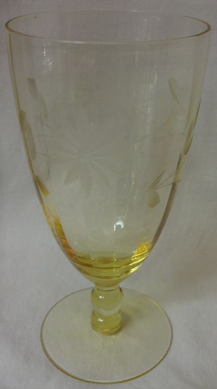 Jubilee Yellow Water Tumbler 6&quot; 10 oz Lancaster Glass Company