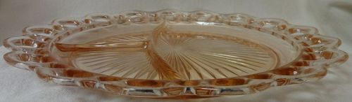 Old Colony Pink Grill Plate 10.5" Hocking Glass Company