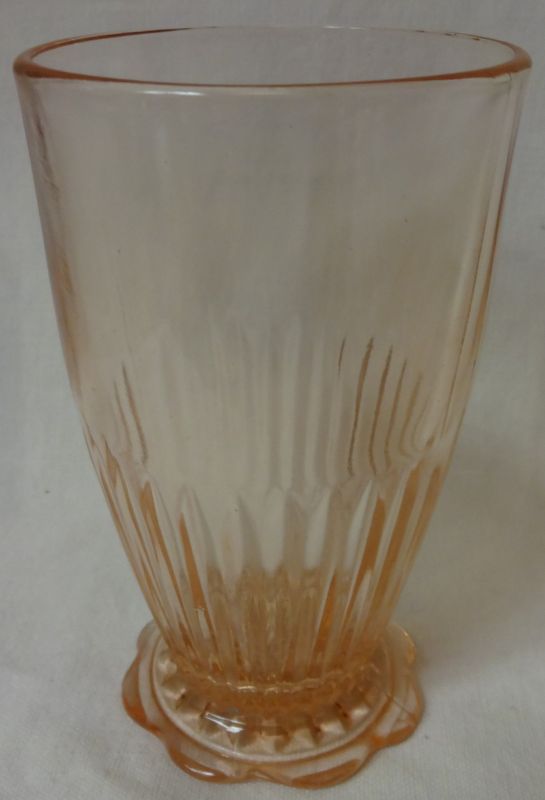 Old Colony Pink Tumbler 5&quot; 10 oz Footed Hocking Glass Company
