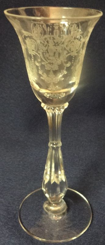 Cherokee Rose Crystal Wine 5 3/8&quot; Tiffin Glass Company