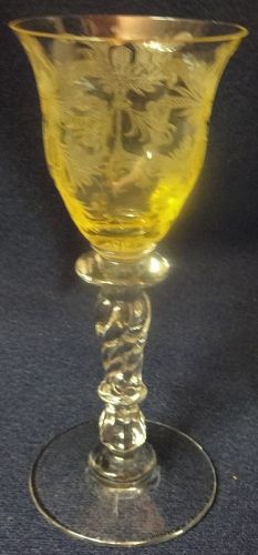Byzantine Mandarin Cordial 4.5" Tiffin Glass Company