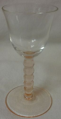 Cordial Crystal Bowl & Pink Stem & Foot 3.75"