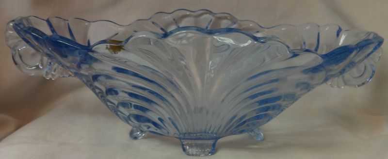 Caprice Moonlight Blue Bowl Oval 11&quot; 4 Footed #65 Cambridge Glass