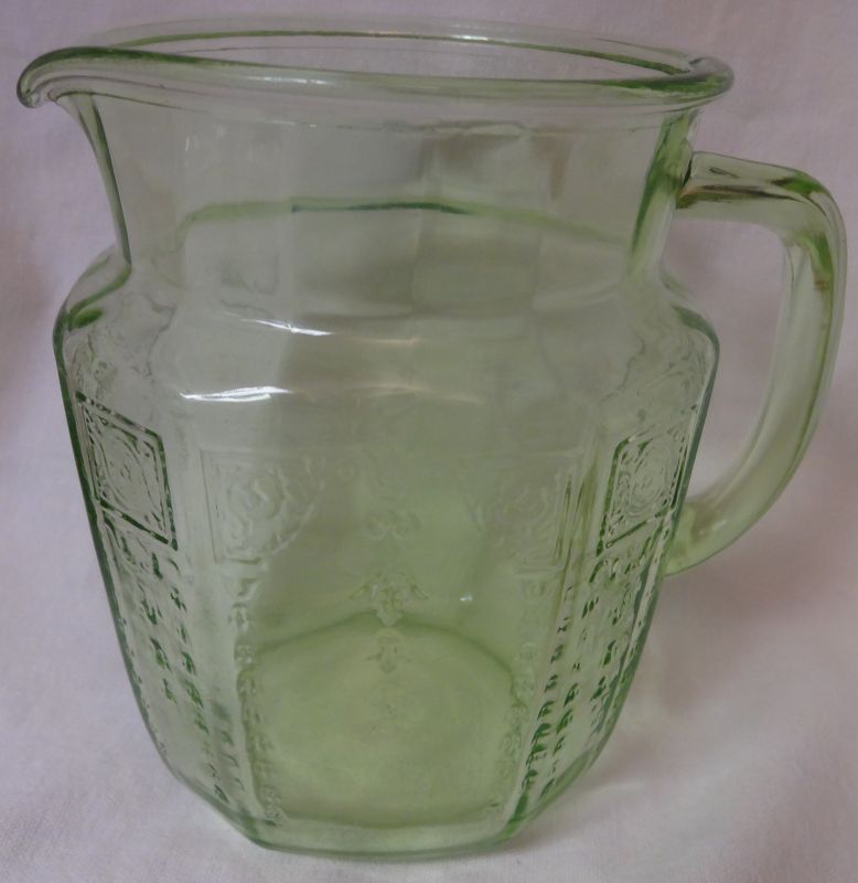 Princess Green Juice Pitcher 6&quot; 37 oz Hocking Glass Company