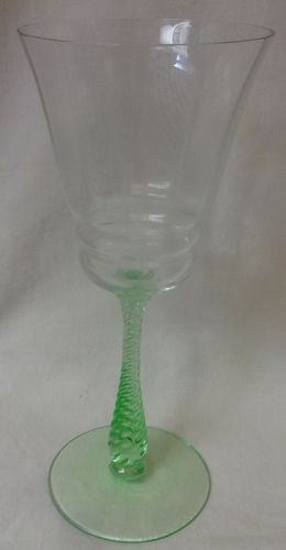 Goblet set of 4 Crystal & Green 8 3/8"