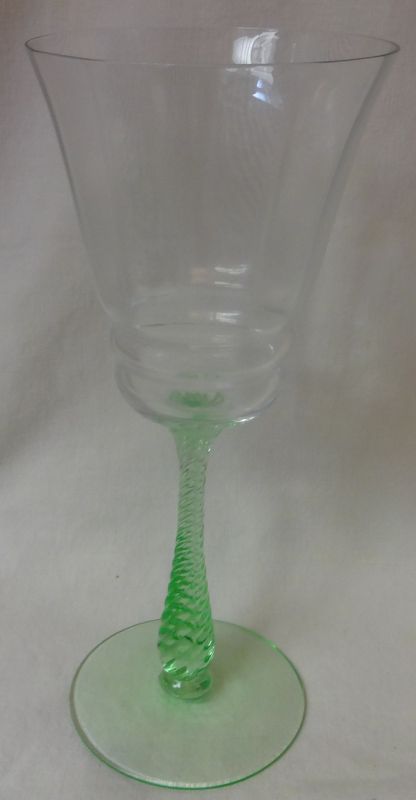 Goblet set of 4 Crystal &amp; Green 8 3/8&quot;