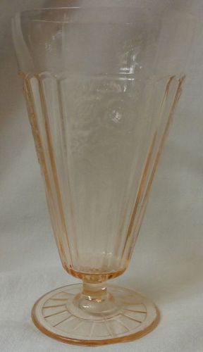 Mayfair Pink Ice Tea Tumbler Footed 6.5" 15 oz Hocking Glass Company