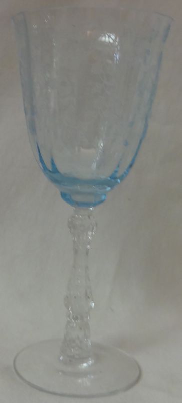 Navarre Blue Water Goblet 7.5&quot; 10 oz Fostoria Glass Company
