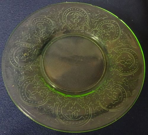 Horseshoe Green Sherbet Plate 6" Indiana Glass Company