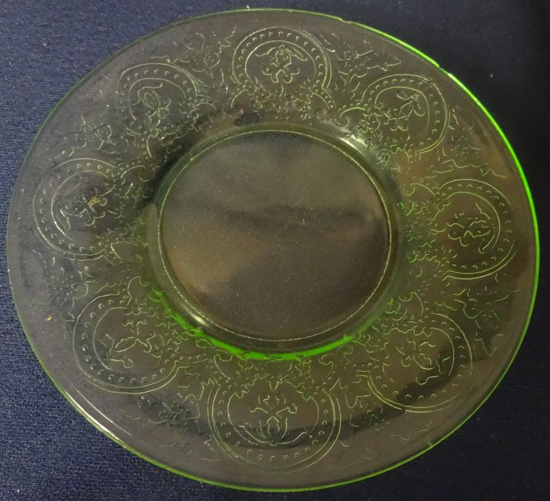 Horseshoe Green Sherbet Plate 6&quot; Indiana Glass Company