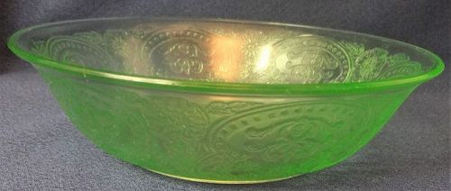 Horseshoe Green Cereal Bowl 6.5" Indiana Glass Company