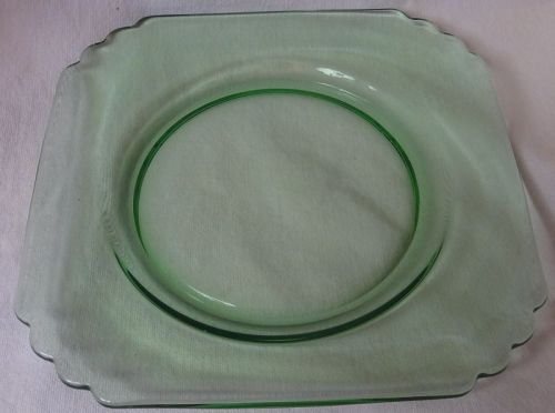 Mayfair Green Plate 7" Fostoria Glass Company