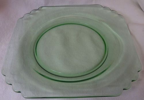 Mayfair Green Plate 8" Fostoria Glass Company