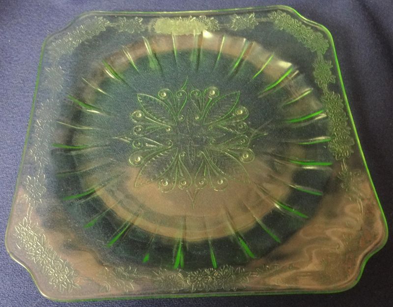 Adam Green Salad Plate 7.75&quot; Jeannette Glass Company
