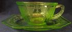 Princess Green Cup & Plate 6" Hocking Glass Company