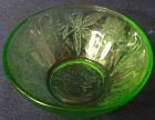 Floral Green Berry Bowl 4" Jeannette Glass Company