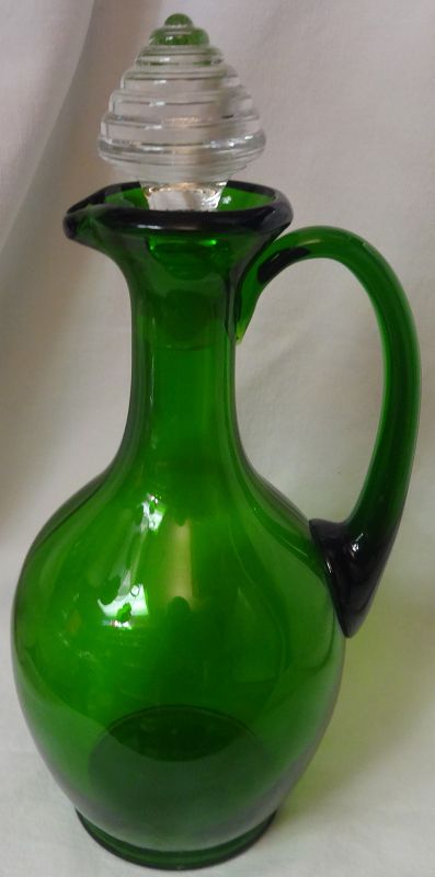 Decanter Green 11.25&quot; New Martinsville Glass