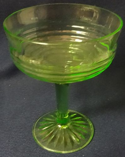 Circle Green Tall Sherbet 4.75" Hocking Glass Company