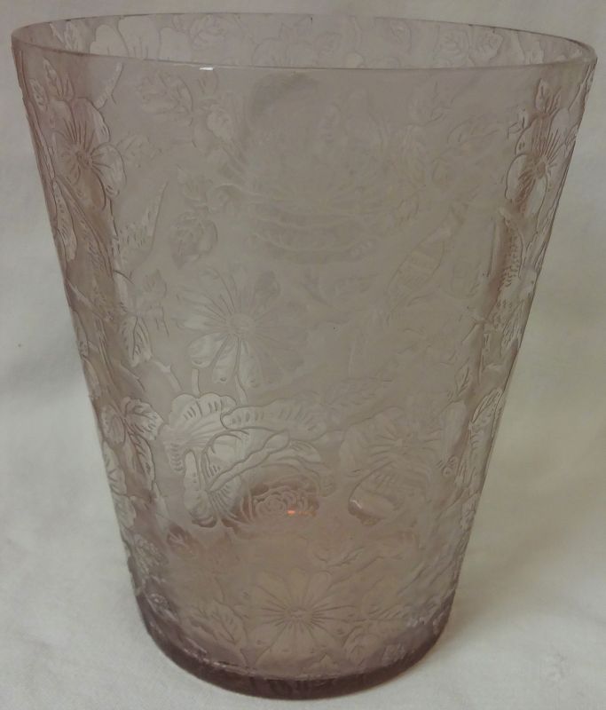 Oakleaf Rose Vase 6&quot; Optic Fostoria Glass Company