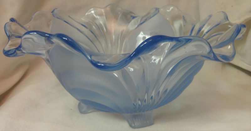 Caprice Moonlight Blue Alpine Bowl 9.5&quot; 4 Footed #52 Cambridge Glass