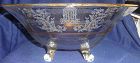 Gazebo Crystal Bowl 12" 4 Footed Gold Trim Paden City Glass Company