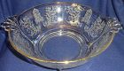 Gazebo Crystal Gold Trim Bowl 9" Handled #211 Paden City Glass