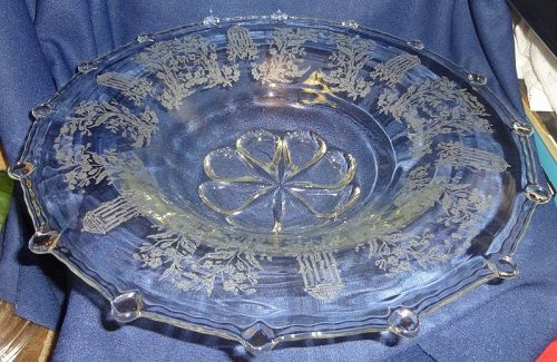 Gazebo Crystal Console Bowl 14" Flanged Edge #555 Paden City Glass