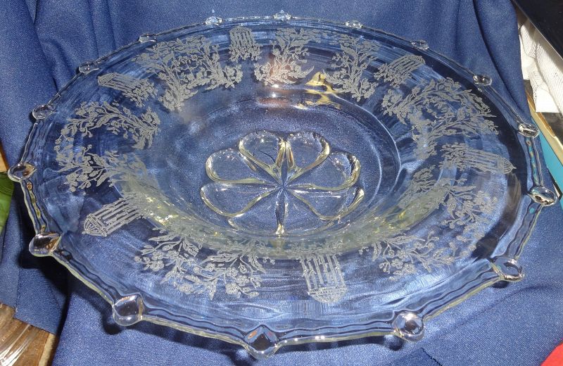 Gazebo Crystal Console Bowl 14&quot; Flanged Edge #555 Paden City Glass