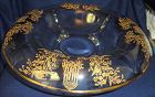 Gazebo Crystal Gold Encrusted Console Bowl 12" 4 Footed Rolled Edge