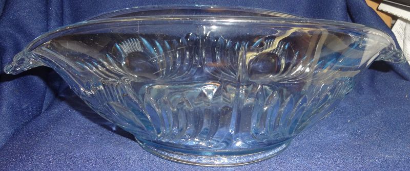 Maya Blue Bowl 12 x 8&quot; Paden City Glass Company