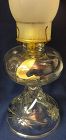 EAPC Crystal Oil Lamp with Metal Threads Anchor Hocking Glass Company