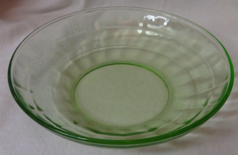Block Optic Green Cereal Bowl 5.25&quot; Hocking Glass Company